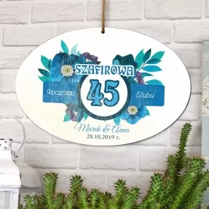  tabliczka z dedykacją na prezent na 45 rocznicę ślubu