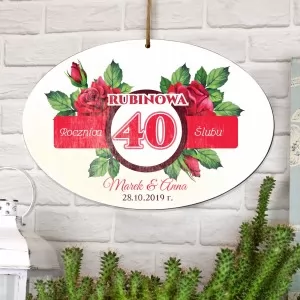  tabliczka z dedykacją na prezent na 40 rocznicę ślubu 