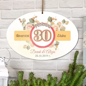 personalizowana  tabliczka z dedykacją na prezent na 30 rocznicę ślubu
