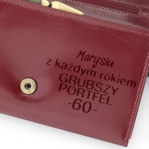 skórzany portfel z grawerem na 60 urodziny