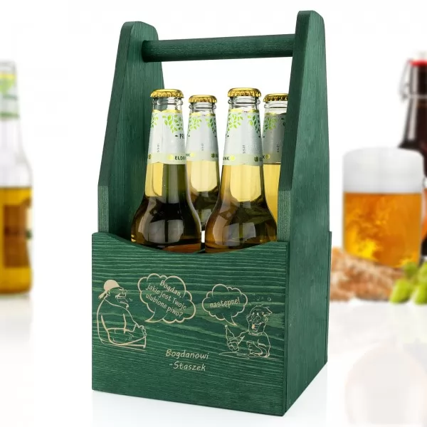  Drewniana skrzynka na piwo na prezent dla miłośnika piwa - Ulubione piwo