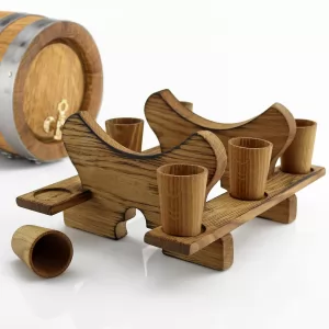 kieliszki drewniane na alkohol