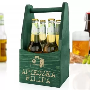 zielona skrzynka z personalizacją na piwo