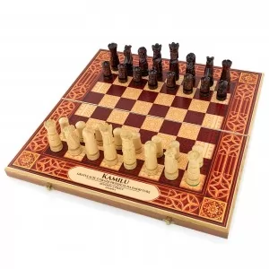 szachy z nadrukiem szachownicy i dedykacji na prezent dla emeryta