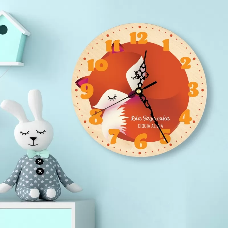 zegar z kolorowym nadrukiem na prezent dla dziecka