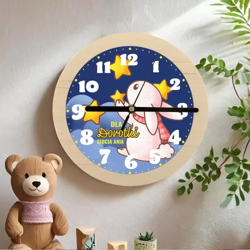 Zegar z nadrukiem na prezent dla dziewczynki - Złota Gwiazdka