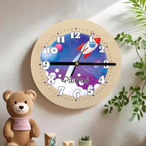 Zegar z nadrukiem na prezent dla chłopczyka - Magia Kosmosu