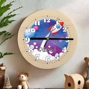 zegar z nadrukiem dla miłośnika kosmosu