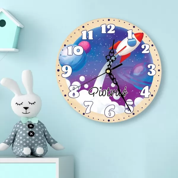 Zegar z nadrukiem na prezent dla chłopczyka - Magia Kosmosu