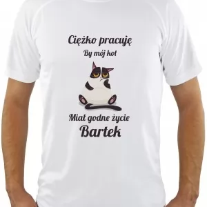 koszulka z nadrukiem  personalizacji na prezent dla przyjaciela miłośnika kotów