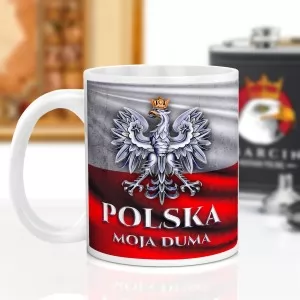 kubek z nadrukiem barw Polski na prezent dla patrioty