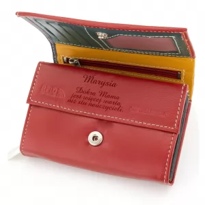 czerwony portfel damski